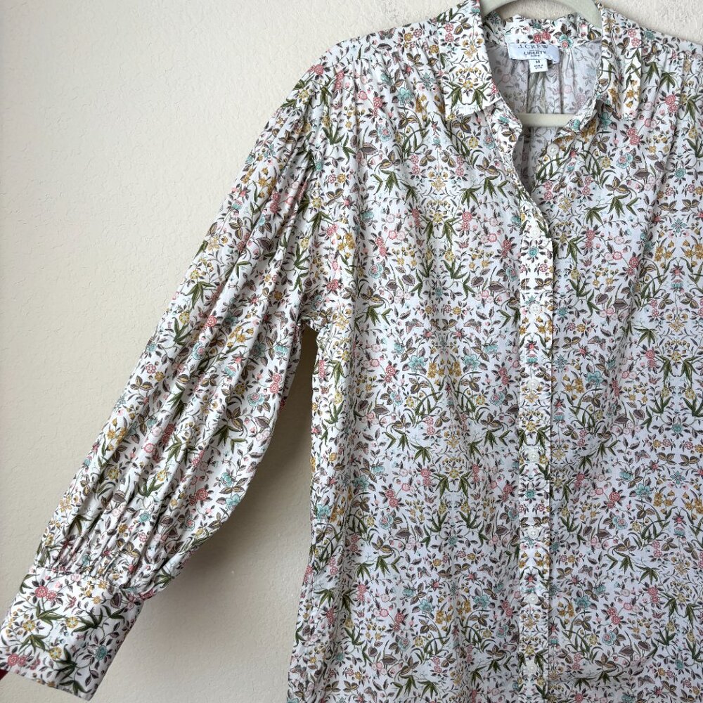 J. Crew Puff-Sleeve Mini Shirt-Dress in Liberty® Tapestry Floral - Picture 7 of 12